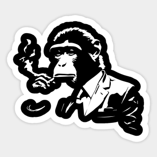 monkey smokes Sticker